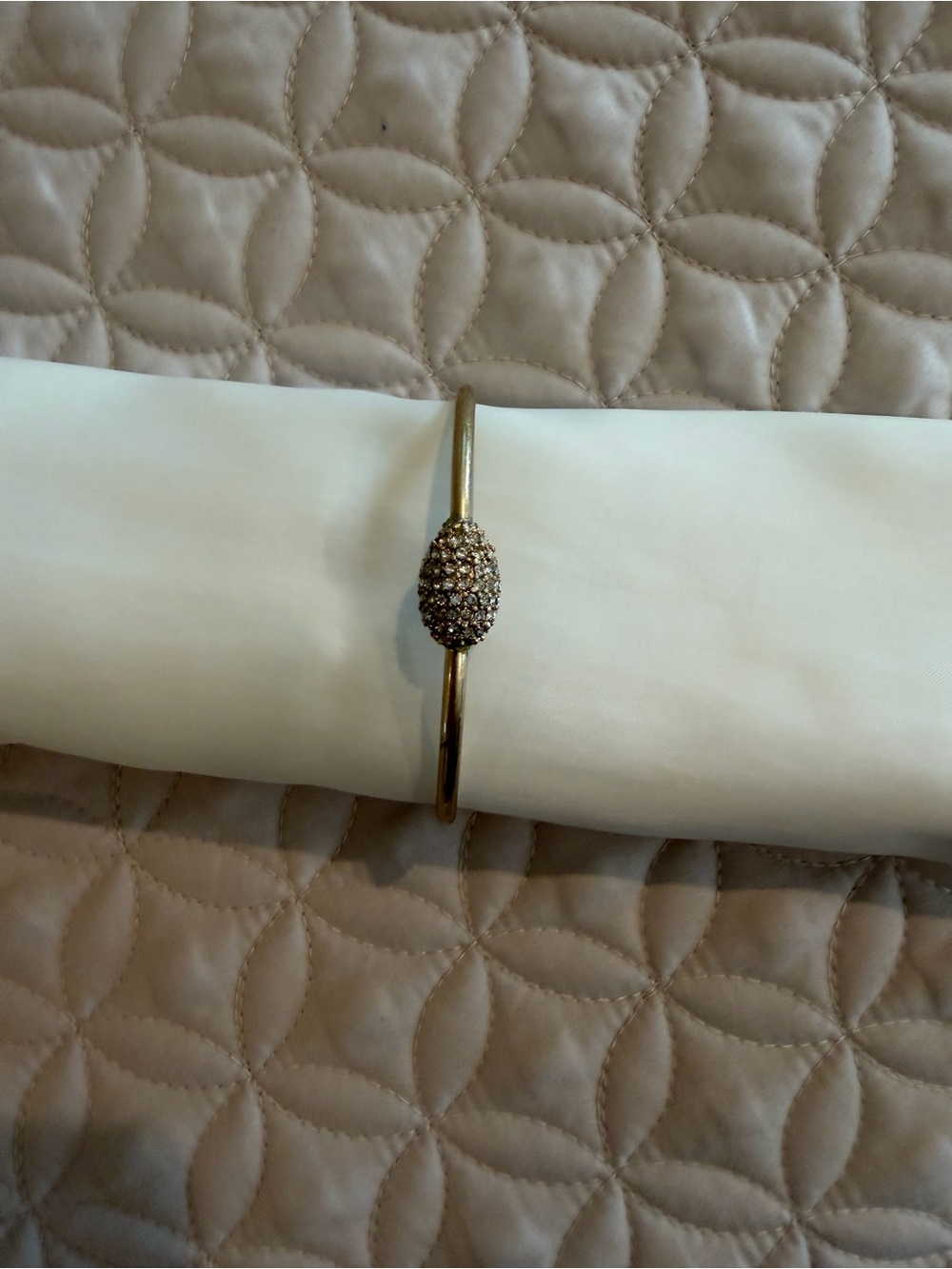 Gold Crystal PavƩ Oval Bangle Bracelet